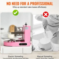 VEVOR Cake Decorating Machine, Cake Cream Spreading Coating Smearing Machine, Low Noise Cake Frosting Machine, Turntable with Adjustable Scraper, for 4