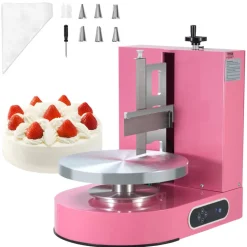VEVOR Cake Decorating Machine, Cake Cream Spreading Coating Smearing Machine, Low Noise Cake Frosting Machine, Turntable with Adjustable Scraper, for 4