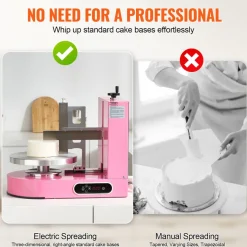 VEVOR Cake Decorating Machine, Cake Cream Spreading Coating Smearing Machine, Low Noise Cake Frosting Machine, Turntable with Adjustable Scraper, for 6