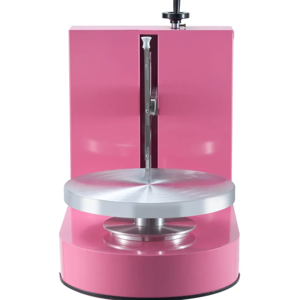 VEVOR Cake Decorating Machine, Cake Cream Spreading Coating Smearing Machine, Low Noise Cake Frosting Machine, Turntable with Adjustable Scraper, for 6" to 14" Cake, 25-320RPM Rotating Speed, Pink