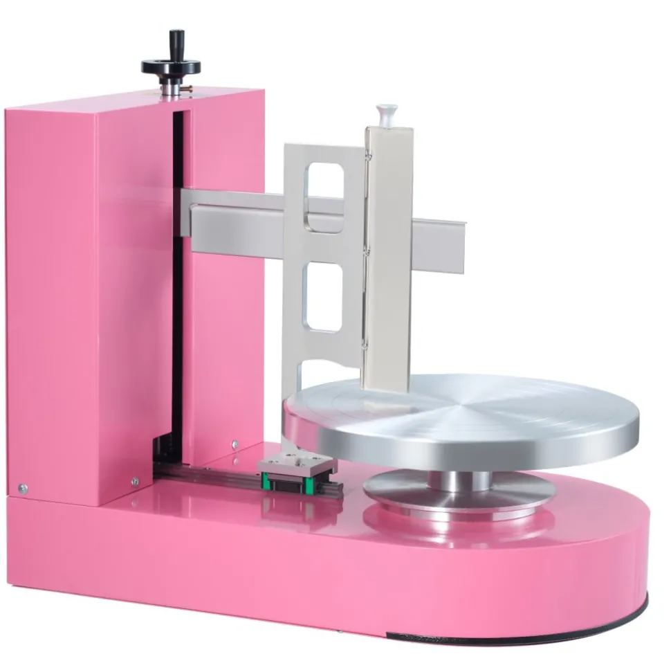 VEVOR Cake Decorating Machine, Cake Cream Spreading Coating Smearing Machine, Low Noise Cake Frosting Machine, Turntable with Adjustable Scraper, for 6" to 14" Cake, 25-320RPM Rotating Speed, Pink