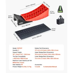 VEVOR Camper Levelers, 2 Pcs RV Leveling Blocks, up to 8818.5lbs Camper Wheel Chocks, Max. 4
