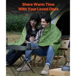 VEVOR Camping Blanket, Large Warm Stadium Blanket, Waterproof & Windproof, 330GSM Polyester Fleece, Flame Retardant, Great for Outdoors, Picnics, Hiking, Sports Events, Travel, 82
