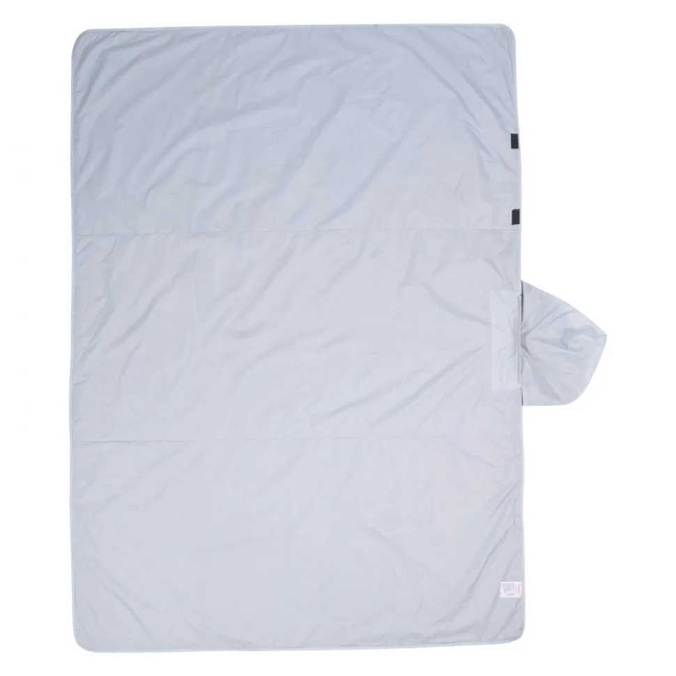 VEVOR Camping Blanket, Large Warm Wearable Stadium Blanket, Waterproof & Windproof, Polyester Fleece, Flame Retardant, Great for Outdoors, Picnics, Hiking, Sports Events, Travel, 79" x 59", Light Grey