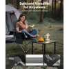 VEVOR Camping Folding Chair for Adults, Portable Heavy Duty Outdoor Quad Lumbar Back Padded Arm Chairs with Side Pockets, Cup Holder and Cooler Bag for Beach, Lawn, Picnic, Fishing, Backpacking, Black