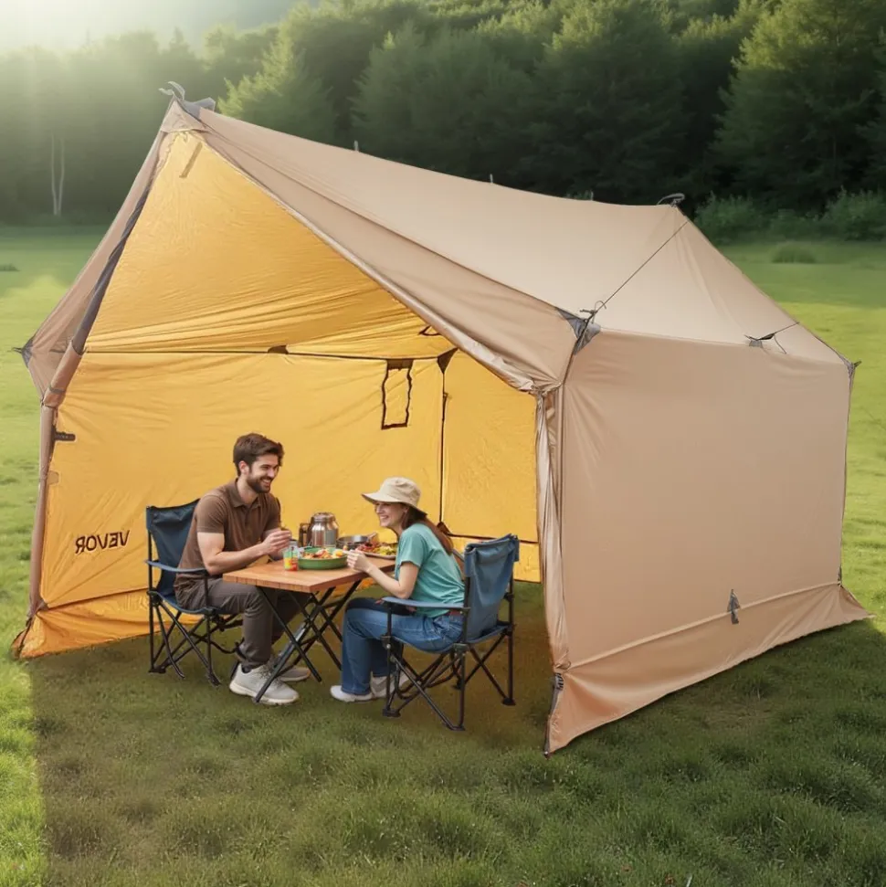 VEVOR Camping Hot Tent, 2 Persons Cabin Hot Tent with Stove Jack, Waterproof Winter Tents Shelters with Vents, Lightweight & Portable 4 Season Tents for Hiking Fishing Hunting Backpacking