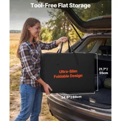 VEVOR Camping Kitchen Table, Slim-Fold Cook Station, Portable Folding Table, with 4 Side Tables, Heat Resistant Tabletop, and Carrying Bag, Ideal for Outdoor Picnics, BBQs, Camping, RV Traveling