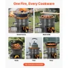 VEVOR Camping Rocket Stove, Wood Burning Portable Rocket Stove with Carrying Bag for Backpacking, SPCC Steel, Double Door, Burn Twigs, Sticks or Charcoals for Outdoor Cooking, Backyard, Camp Cooking