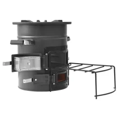 VEVOR Camping Rocket Stove, Wood Burning Portable Rocket Stove with Carrying Bag for Backpacking, SPCC Steel, Double Door, Burn Twigs, Sticks or Charcoals for Outdoor Cooking, Backyard, Camp Cooking