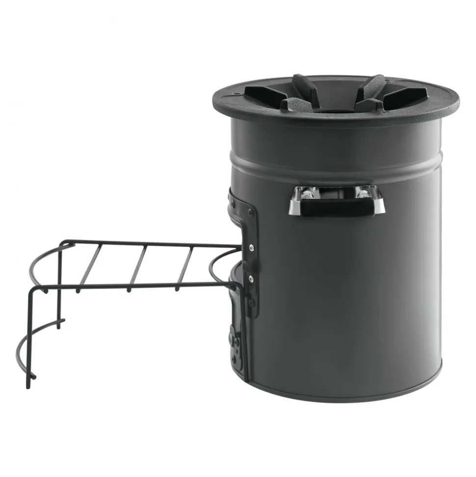 VEVOR Camping Rocket Stove, Wood Burning Portable Rocket Stove with Carrying Bag for Backpacking, SPCC Steel, Double Door, Burn Twigs, Sticks or Charcoals for Outdoor Cooking, Backyard, Camp Cooking