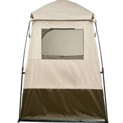 VEVOR Camping Shower Tent, 1 Room, Foldable Privacy Tent Changing Room with Ground Stakes, Ropes, Carry Bag, and Crossbar, 210D Oxford Fabric with Silver Coating, for Camping, Beach, and Fishing