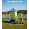 VEVOR Camping Shower Tent, 1 Room, Portable Privacy Tent Changing Room with Ground Stakes, Ropes, Carry Bag, and Steel Poles, 200D Oxford Fabric with Silver Coating, for Camping, Beach, Fishing