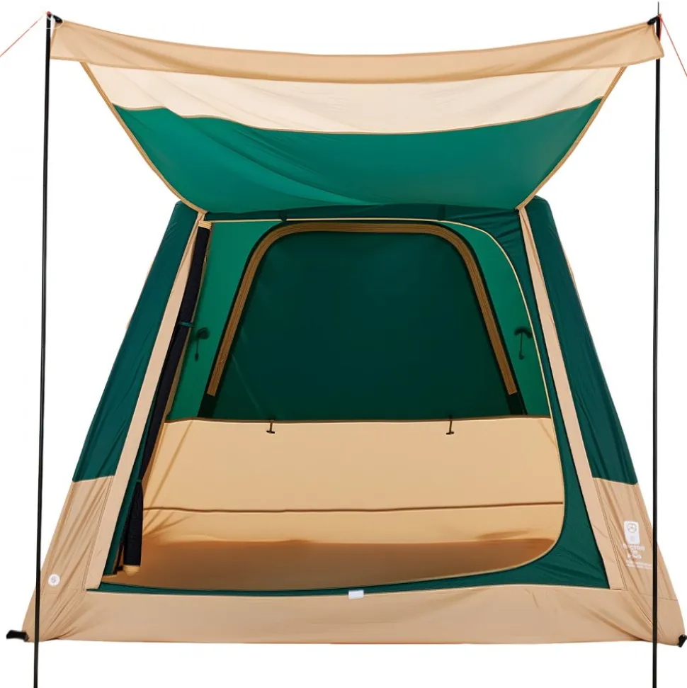 VEVOR Camping Tent, 4 Person Inflatable Cabin Tent with Rechargeable Pump, TPU Air Tube & 5 Large Mesh Windows, Portable Easy Setup Waterproof with Carry Bag for Family Outdoor Camping & Hiking, Green