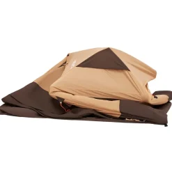 VEVOR Camping Tent, 4 Person Inflatable Cabin Tent with Rechargeable Pump, TPU Air Tube & 5 Large Mesh Windows, Portable Easy Setup Waterproof with Carry Bag for Family Outdoor Camping & Hiking, Beige