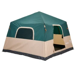 VEVOR Camping Tent, 6 Person Inflatable Cabin Tent with Rechargeable Pump, TPU Air Tube & 4 Large Mesh Windows, Portable Easy Setup Waterproof with Carry Bag for Family Outdoor Camping & Hiking, Green