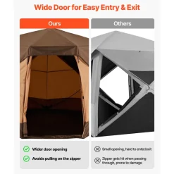 VEVOR Camping Tent, 6 Person Pop Up Instant Cabin Tent with Rainfly & Large Mesh Windows, 60 Seconds Easy Setup, Portable Waterproof Cabin Hub Tents with Carry Bag for Family Outdoor Camping & Hiking