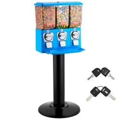 VEVOR Candy Vending Machine, Triple Compartment Candy Vending Machine with Stand, Gumball & Candies Vendings Machines with Built-In Cash Box, Detachable, Vintage Candies Dispenser for Shops, Arcades