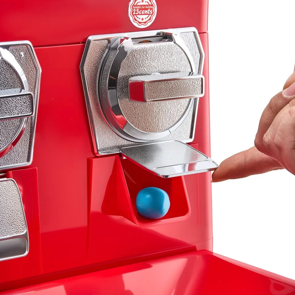 VEVOR Candy Vending Machine, Triple Compartment Candy Vending Machine with Stand, Gumball & Candies Vendings Machines with Built-In Cash Box, Detachable, Vintage Candies Dispenser for Shops, Arcades