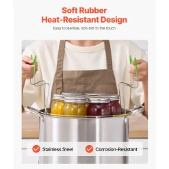 VEVOR Canning Supplies Starter Kit, 9 Pieces Stainless Steel Water Bath Canning Kit for Beginners, Canning Tools Set: Pot, Rack, Lid, Funnel, Tongs, Jar Lifter, Wrench, Magnetic Wand, Bubble Propper