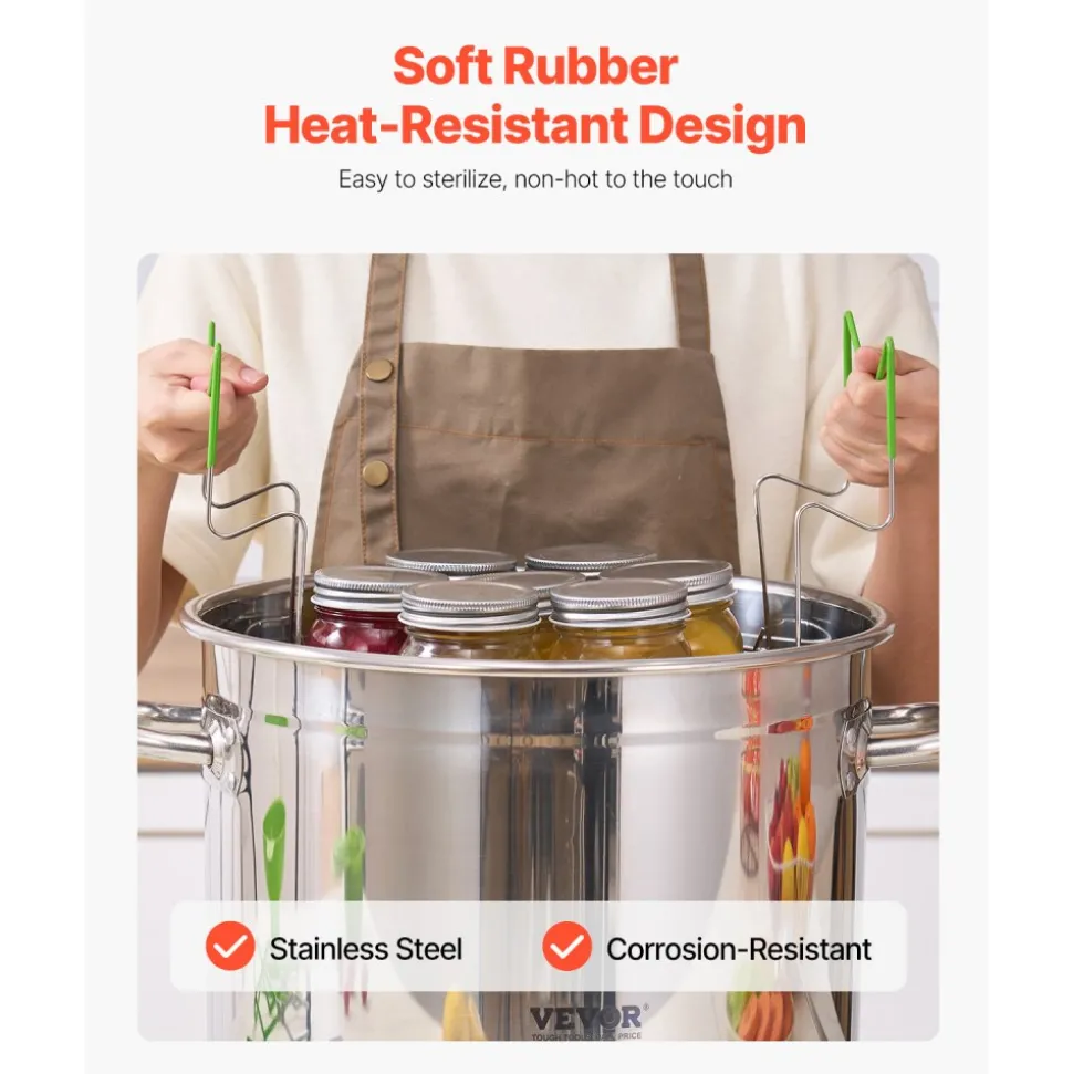 VEVOR Canning Supplies Starter Kit, 11 Pieces Stainless Steel Water Bath Canning Kit for Beginners, Canning Tools Set: Pot, Rack, Lid, Ladle, Funnel, Tongs, Jar Lifter, Wrench, Measuring Cup