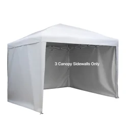 VEVOR Canopy Sidewalls, Fit for 10 x 10 ft Pop Up Canopy Tent, Tent Side Walls with Waterproof and Sunlight Protection Layer for Outdoor Event Tents, Vendor Booths, Camping (3 Sidewalls Only, White)
