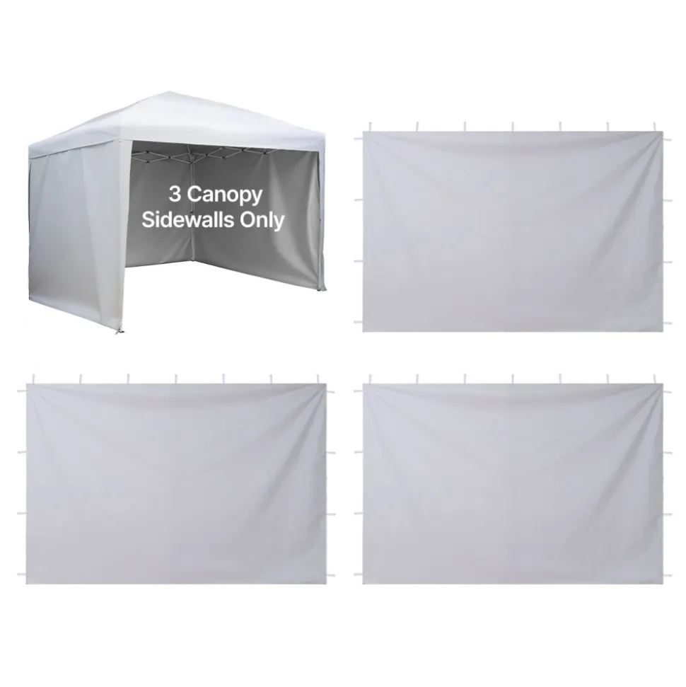 VEVOR Canopy Sidewalls, Fit for 10 x 10 ft Pop Up Canopy Tent, Tent Side Walls with Waterproof and Sunlight Protection Layer for Outdoor Event Tents, Vendor Booths, Camping (3 Sidewalls Only, White)
