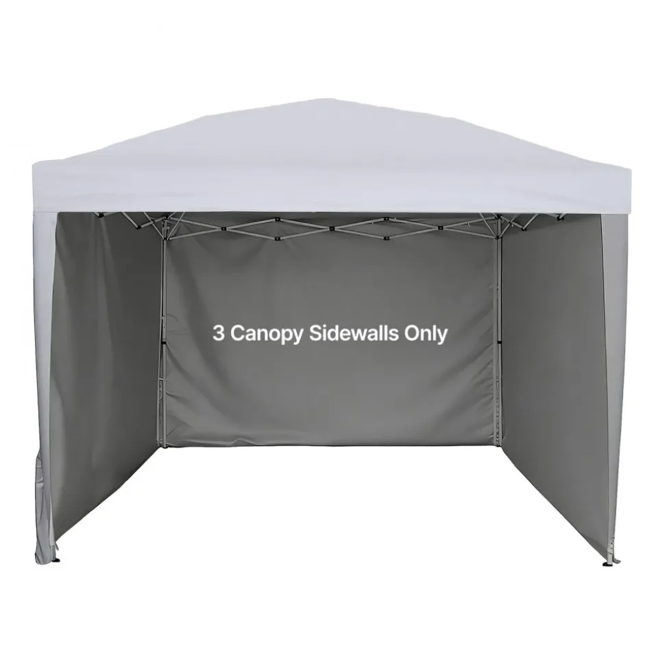 VEVOR Canopy Sidewalls, Fit for 10 x 10 ft Pop Up Canopy Tent, Tent Side Walls with Waterproof and Sunlight Protection Layer for Outdoor Event Tents, Vendor Booths, Camping (3 Sidewalls Only, White)
