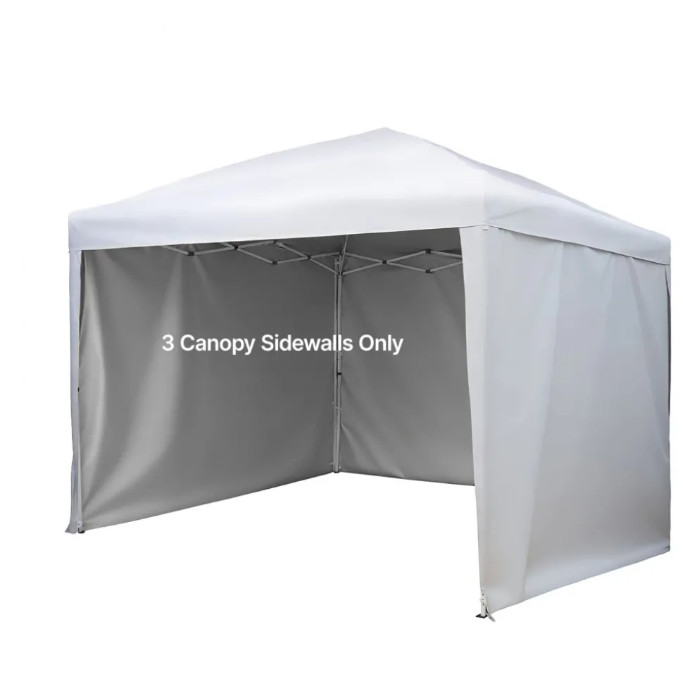 VEVOR Canopy Sidewalls, Fit for 10 x 10 ft Pop Up Canopy Tent, Tent Side Walls with Waterproof and Sunlight Protection Layer for Outdoor Event Tents, Vendor Booths, Camping (3 Sidewalls Only, White)