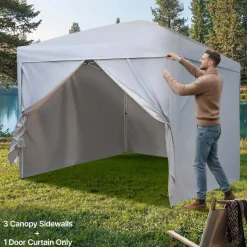 VEVOR Canopy Sidewalls, Fit for 10 x 10 ft Pop Up Canopy Tent, Tent Side Walls with Waterproof and Sunlight Protection Layer for Outdoor Event Tents, Vendor Booths, Camping (4 Sidewalls Only, White)