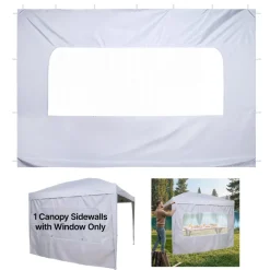 VEVOR Canopy Sidewalls, Fit for 10 x 10 ft Pop Up Canopy Tent, Tent Side Walls with Waterproof and Sunlight Protection Layer for Outdoor Event Tents, Vendor Booths, Camping (1 Sidewall Only, White)