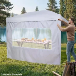 VEVOR Canopy Sidewalls, Fit for 10 x 10 ft Pop Up Canopy Tent, Tent Side Walls with Waterproof and Sunlight Protection Layer for Outdoor Event Tents, Vendor Booths, Camping (1 Sidewall Only, White)