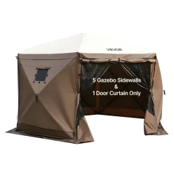 VEVOR Canopy Sidewalls, 5.67 x 4.85 ft, Canopy Tent Walls with Waterproof and Sunlight Protection, 1 Zippered Door & 2 Windows Design for Outdoor Event Tents, Vendor Booths (6 Sidewalls Only, Brown)