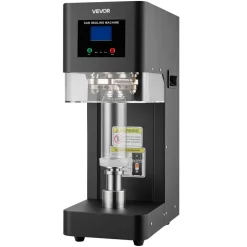 VEVOR Can Sealer Machine, Automatic Commercial Soda Can Sealing Machine for 2.17 in (55 mm) Aluminum and Plastic Cans, Height Adjustable, Steel Housing Beverage Drink Seamer, for Coffee Shop, Black