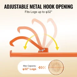 VEVOR Cant Hook Tool, 46.5 in, Heavy Duty Steel Log Roller, Log Lifter Timber Jack 32" Dia Logs, Forestry Logging Tools, Dual Function Log Handler for Rolling and Clamping Logs