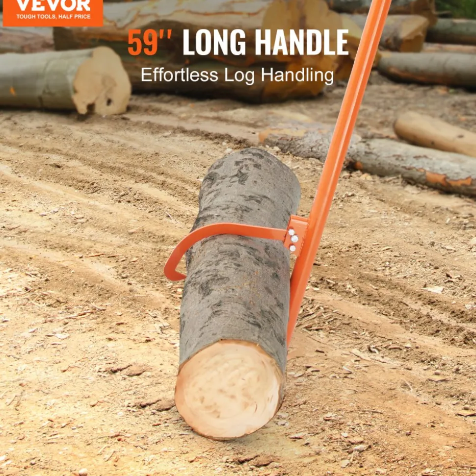 VEVOR Cant Hook Tool, 46.5 in, Heavy Duty Steel Log Roller, Log Lifter Timber Jack 32" Dia Logs, Forestry Logging Tools, Dual Function Log Handler for Rolling and Clamping Logs