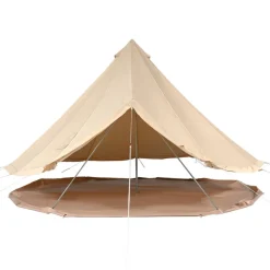 VEVOR Canvas Bell Tent, 4 Seasons 6 m/19.68 ft Yurt Tent, Canvas Tent for Camping with Stove Jack, Breathable Tent Holds up to 10 People, Family Camping Outdoor Hunting Party