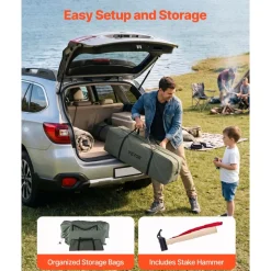 VEVOR Canvas Bell Tent, 4 Seasons 13.12 ft Yurt Tent for Camping with Stove Jack, Canvas Breathable Holds up to 4 People with Zipped Detachable Floor, for Family Camping Glamping Outdoor Hunting Party