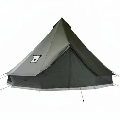 VEVOR Canvas Bell Tent, 4 Seasons 13.12 ft Yurt Tent for Camping with Stove Jack, Canvas Breathable Holds up to 4 People with Zipped Detachable Floor, for Family Camping Glamping Outdoor Hunting Party
