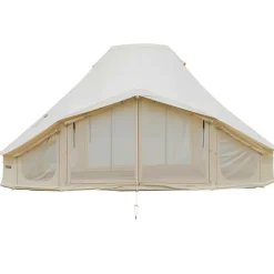 VEVOR Canvas Bell Tent, 4 Seasons 19.7 x 13.12 x 10.17 ft Yurt Tent for Camping with Stove Jack, Poly-Cotton Canvas Breathable Holds up to 12 People, for Family Camping Glamping Outdoor Hunting Party