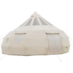 VEVOR Canvas Bell Tent, 4 Seasons 16.4 ft Yurt Tent for Camping with Stove Jack, Poly-Cotton Canvas Breathable Holds up to 12 People with Rain Cover, for Family Camping Glamping Outdoor Hunting Party