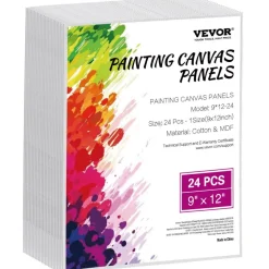 VEVOR Canvas Boards for Painting, 8 x 10 Inch White Canvases for Painting, 40 Pack Painting Canvas Panels for Sketching, Acrylic and Oil Painting, Watercolor, Paint Canvas for Kids and Professionals