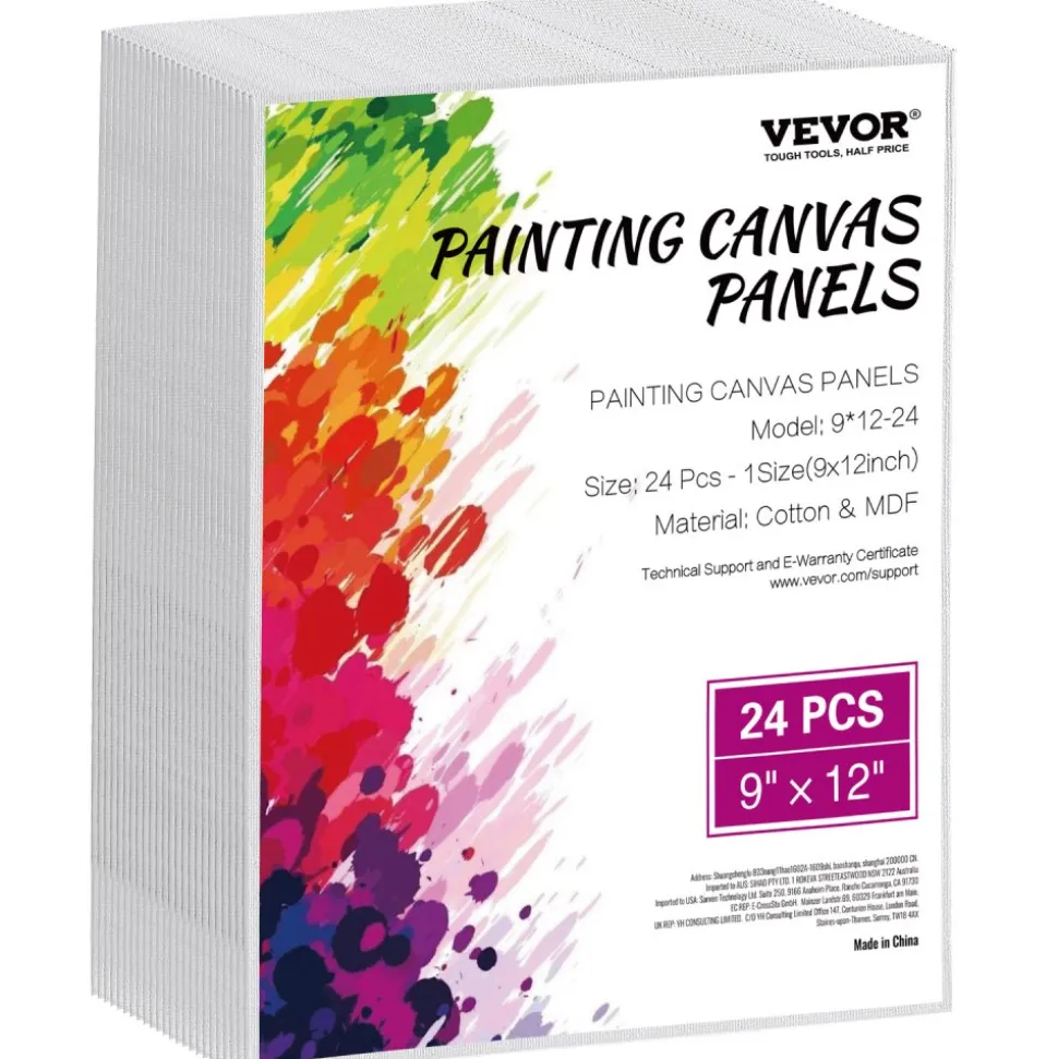 VEVOR Canvas Boards for Painting, 8 x 10 Inch White Canvases for Painting, 40 Pack Painting Canvas Panels for Sketching, Acrylic and Oil Painting, Watercolor, Paint Canvas for Kids and Professionals