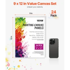 VEVOR Canvas Boards for Painting, 8 x 10 Inch White Canvases for Painting, 40 Pack Painting Canvas Panels for Sketching, Acrylic and Oil Painting, Watercolor, Paint Canvas for Kids and Professionals