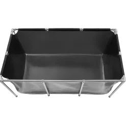VEVOR Canvas Fish Pond, 126.8 Gal Above Ground Fish Pond, Foldable PVC Koi Tank, Rectangular Goldfish Tank with Stable Frame and Drain Valve, for Aquaculture, Koi Breeding, and Irrigation (Black)