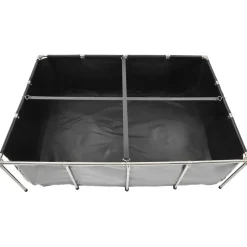 VEVOR Canvas Fish Pond, 470 Gal Above Ground Fish Pond, PVC Koi Tank with Clear Viewing Panel, Rectangular Goldfish Tank with Stainless Steel Frame & Drain Valve, for Breeding Koi, Irrigation(Black)