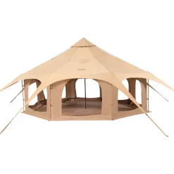 VEVOR Canvas Tent, 4 Seasons 5 m/16.4 ft Bell Tent, Canvas Tent for Camping with Stove Jack, Breathable Yurt Tent for up to 8 People, Family Camping Outdoor Hunting Party