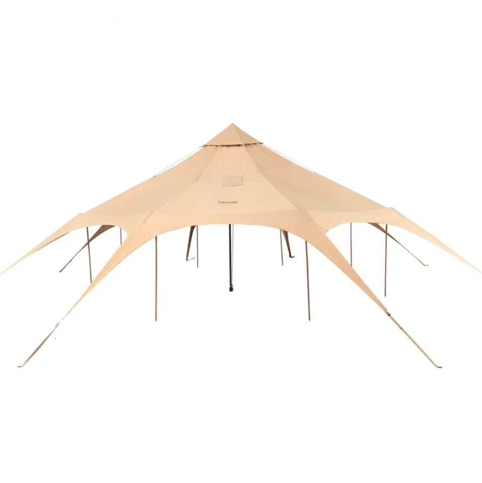 VEVOR Canvas Tent, 4 Seasons 5 m/16.4 ft Bell Tent, Canvas Tent for Camping with Stove Jack, Breathable Yurt Tent for up to 8 People, Family Camping Outdoor Hunting Party