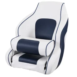 VEVOR Captain Bucket Seat Boat Seat, Flip Up Boat Seat, with Thickened Sponge Padding, Flip-up Bolster Boat Captain Chair for Fishing Boat, Sightseeing Boat, Speedboat, Canoe, 1-Piece