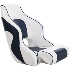 VEVOR Captain Bucket Seat Boat Seat, Flip Up Boat Seat, with Thickened Sponge Padding, Flip-up Bolster Boat Captain Chair for Fishing Boat, Sightseeing Boat, Speedboat, Canoe, 1-Piece