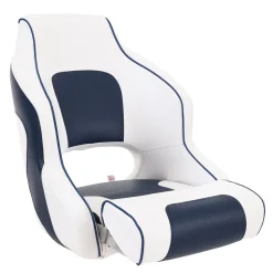 VEVOR Captain Bucket Seat Boat Seat, Flip Up Boat Seat, with Thickened Sponge Padding, Flip-up Bolster Boat Captain Chair for Fishing Boat, Sightseeing Boat, Speedboat, Canoe, 1-Piece